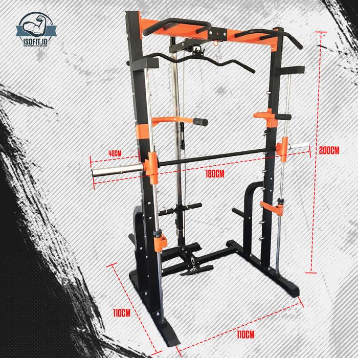 Multifunctional Small Smith Machine Trainer / Squat Power Rack Bench Press Cable SD-5715FK8