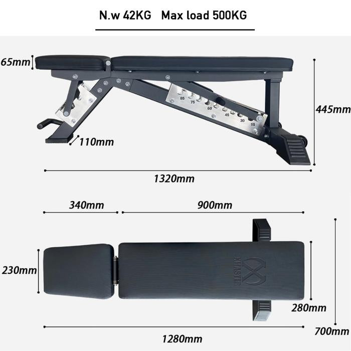 XMASTER  Adjustable Gym Bench Fitness Strength Flat Bench CrossFit Bodybuilding Powerlifting ROGUE - Adjustable Bench Pro