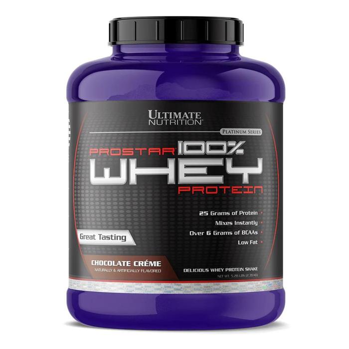 Ultimate Nutrition Prostar Whey / suplemen fitness / suplemen gym / suplemen protein penambah massa otot - Chocolate, 5.28 lb