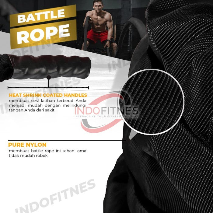 BODYMASTER Premium Battle Rope 9M - 9 M Tali Battling Ropes Gym