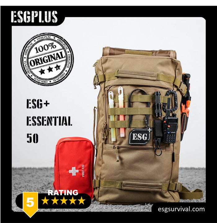 ESG ESSENTIAL 50 SURVIVAL BAG - TAS KESELAMATAN DARURAT LENGKAP - Hitam