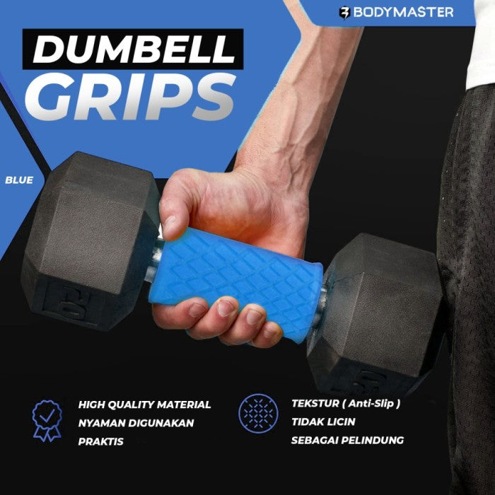 Dumbell Grips Bodymaster - Dumbel Barbell Grip Fat Gripz - Biru