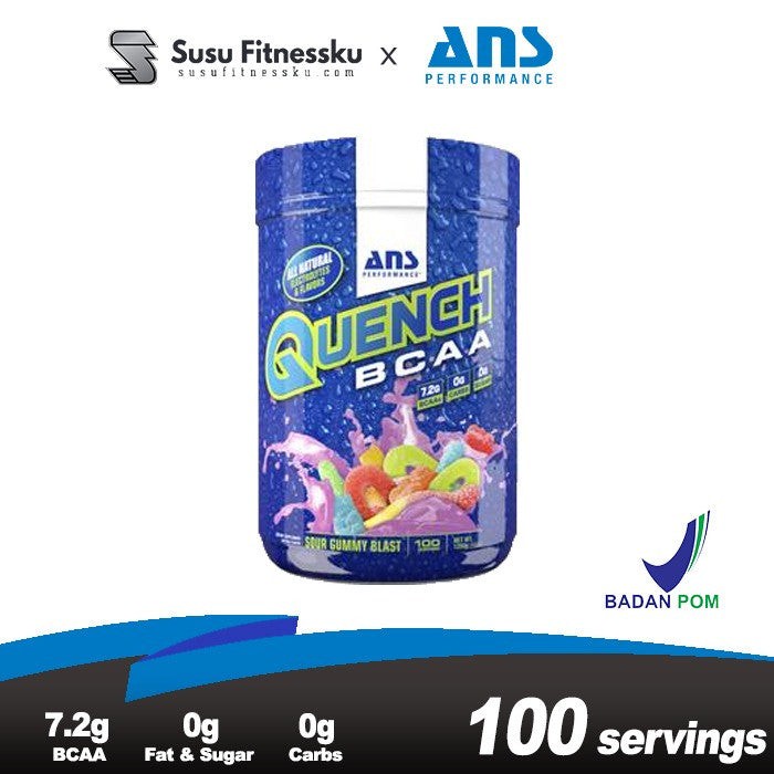 ANS Quench 100 Serving BCAA 0 Fat 0 Sugar 0 Calorie Tanpa Pewarna