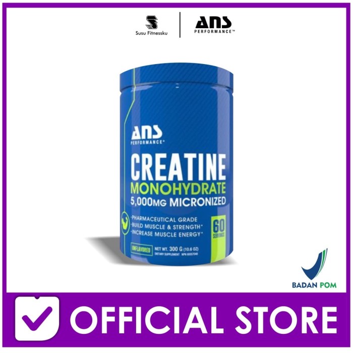 ANS Creatine 300 Gram Creatine Monohydrate Pharmaceutical Grade 60Serv