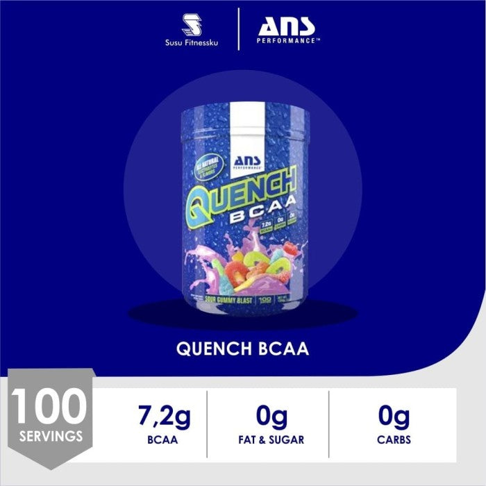 ANS Quench 100 Serving BCAA 0 Fat 0 Sugar 0 Calorie Tanpa Pewarna