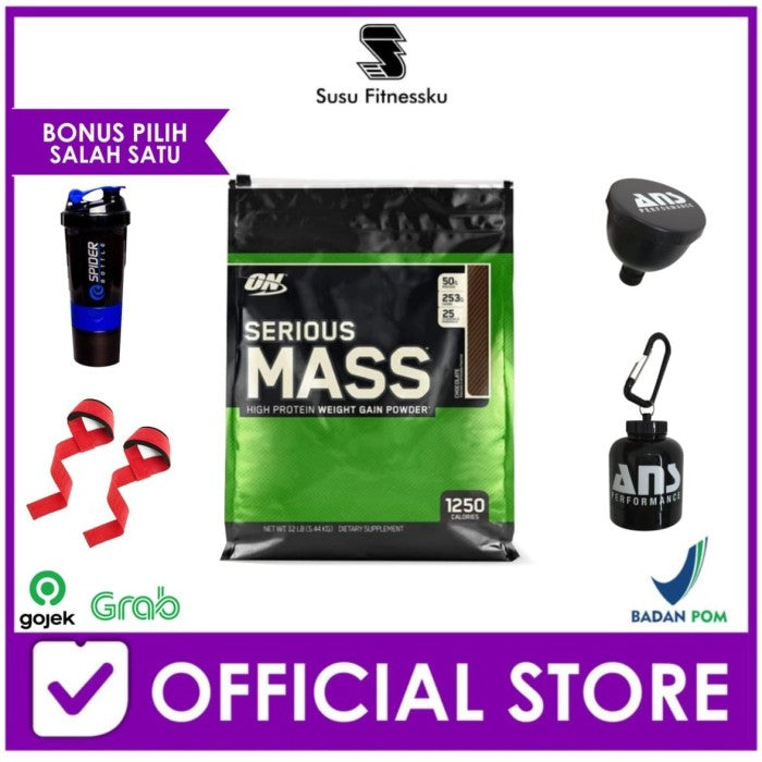 ON Serious Mass 12 lbs Seriousmass Gainer - Vanila, Bonus Shaker