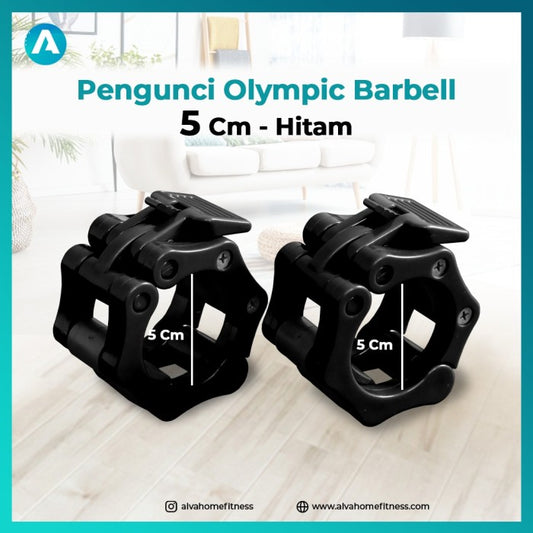 [5CM] Jepit Pengunci Barbell / Barbel Olympic Bar Lock Collars HITAM