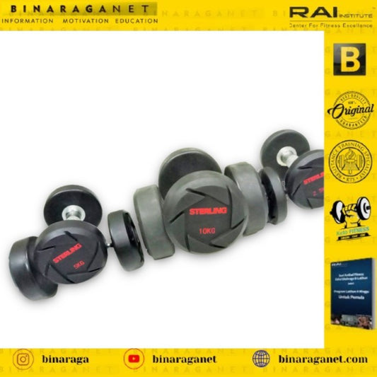 DUMBBELL RUBBER SET STERLING PRO 42,5 KG