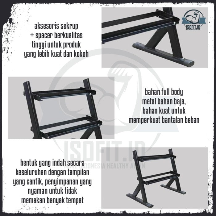 Rak Dumbell 2 Tingkat / Dumbell Storage Rack 2 Layer