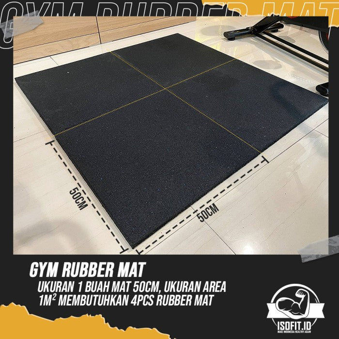 Gym Rubber Floor Mat / Karpet Lantai Karet Tempat Fitness - 1,5CM BIRU