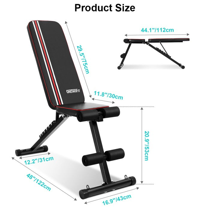 Onetwofit Multi fungsi sit up peralatan bangku dumbbell alat olahraga