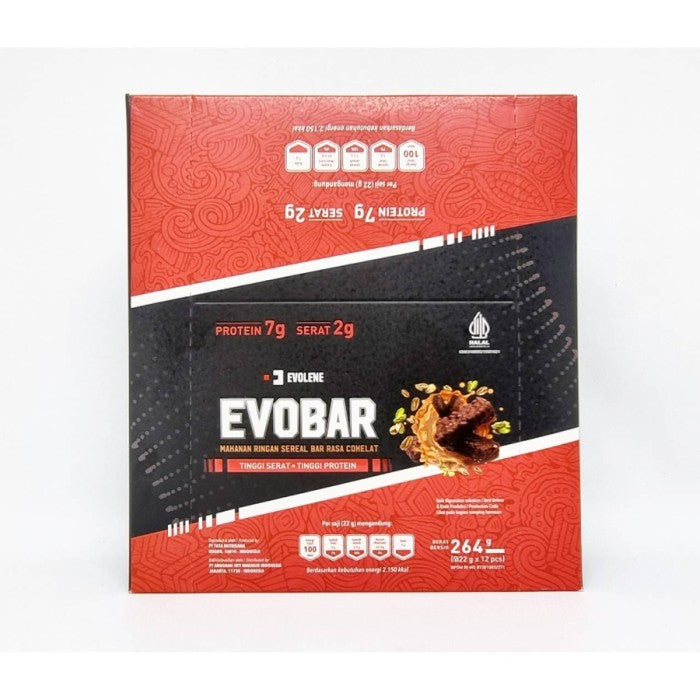 Evolene Evobar Protein Bar 1 Box 264 Gram 12 Bar Original BPOM HALAL