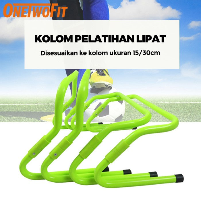 OneTwoFit Hurdle Alat Melatih Reflek Foldable Adjustable 15/30cm Alat Latih Sepak Bola Traning