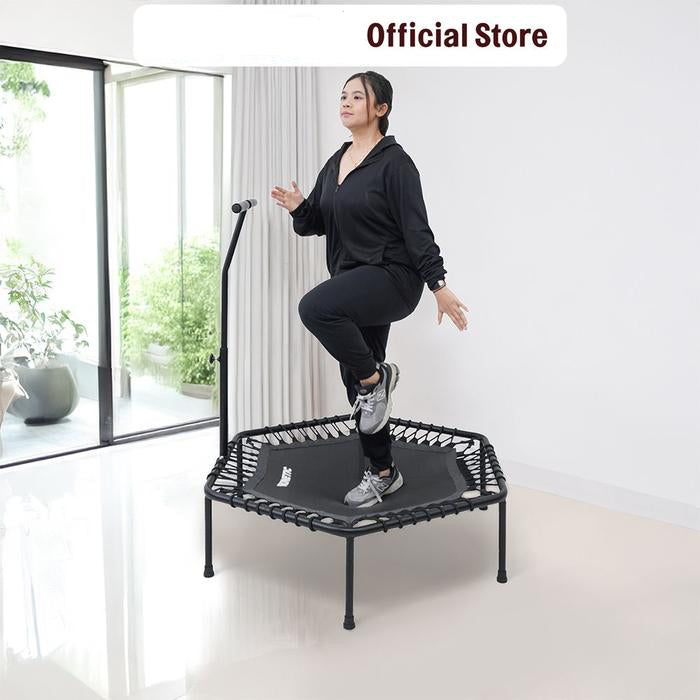 Kinetic 112 cm Trampoline Dengan Handle Bar Hrtr09E Trampolin Alat Bermain Dan Olahraga Jumping Pad