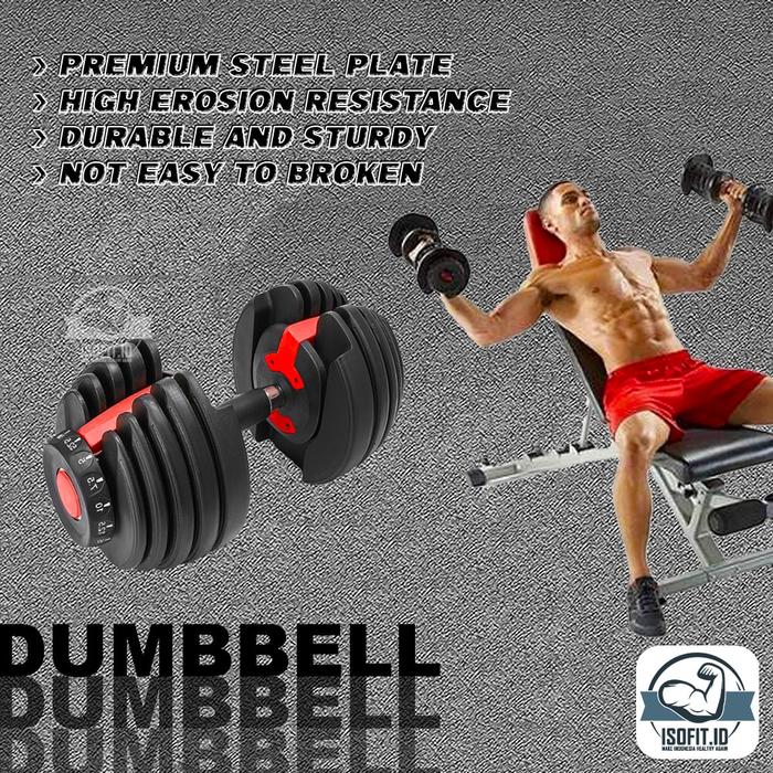 Adjustable Dumbbell Barbell / Alat Fitness Set 2.5 KG - 24 KG [PAKET 2 PCS] - LW-01 (Old)