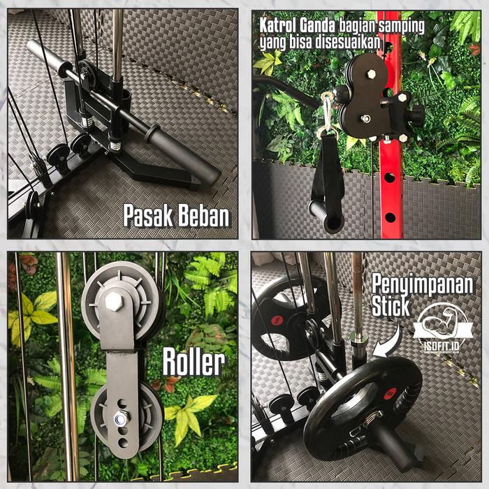 Multifunction Gym Bilateral Bird Trainer Squat Rack / Alat Gym Pelatihan Dayung Otot Tangan + Rak Squat