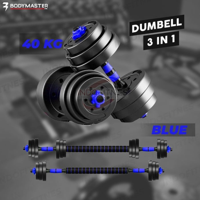 BODYMASTER 40KG BM-A015 Adjustable Dumbell Barbell ABS PVC dumbel - Kettle Handle, BELUM ONGKIR