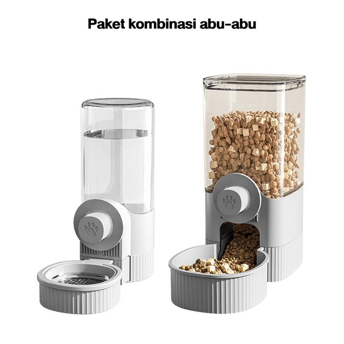 OneTwoFit Tempat Makan Kucing Gantung Pet Food Water Dispenser - Paket kombinasi