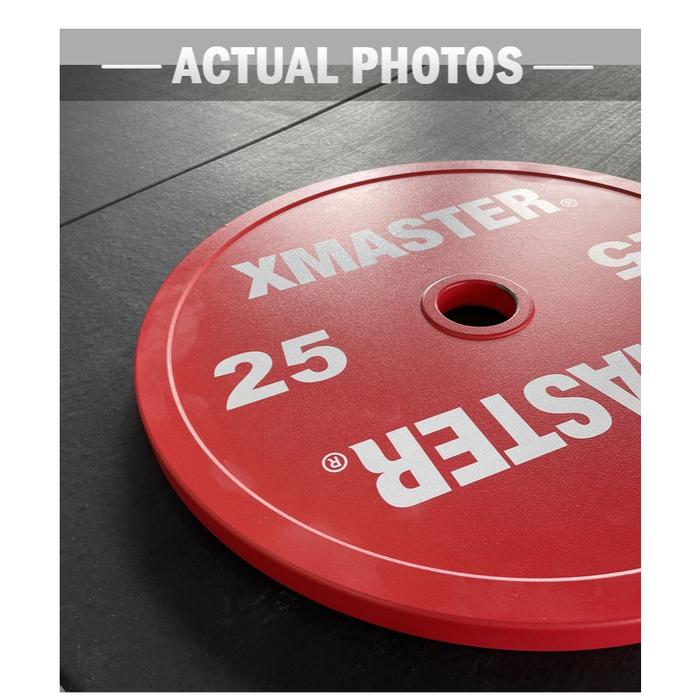 XMASTER Calibrated Plate Powerlifting 5–25kg – Olympic 50mm, Color Coded IPF, Steel – Pair/Set - 10kg Sepasang