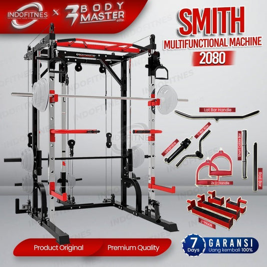 BODYMASTER Smith Machine BM-2080 - Squat Power Rack Bench Press Cable - Alat saja, TOPED