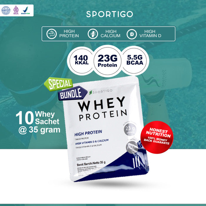 SPORTIGO Whey Protein Isolate Concentrate Pure Sachet 35g - 10 Sachet