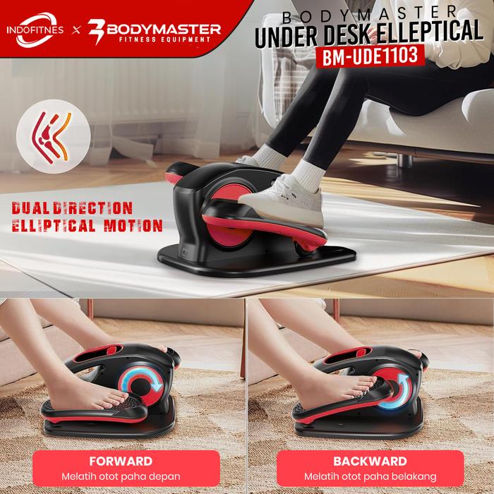 BODYMASTER Under Desk Elliptical Bike Leg Trainer Otomatis Manual Pedal Exerciser Olahraga Kaki 2in1