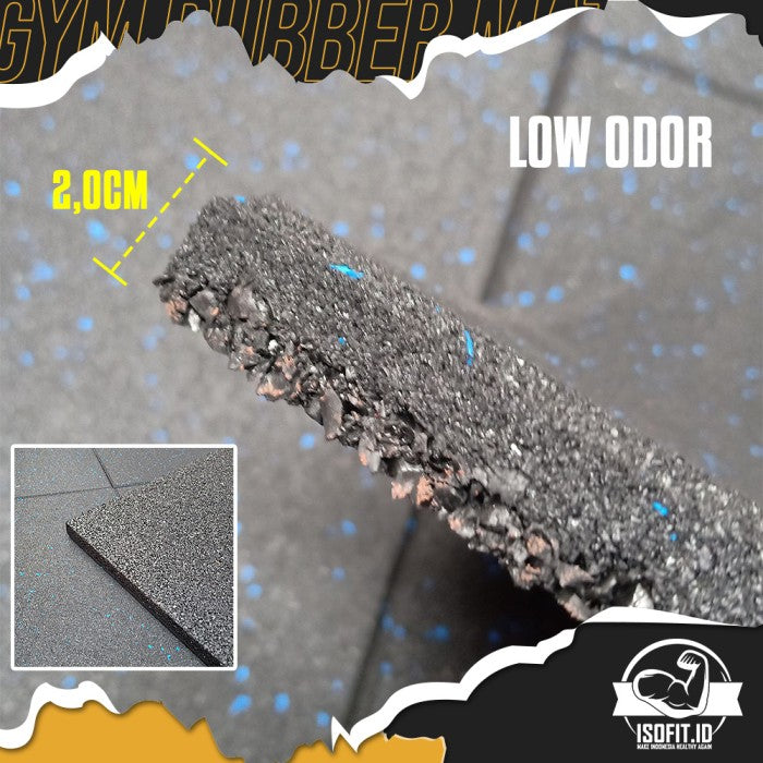 Gym Rubber Floor Mat / Karpet Lantai Karet Tempat Fitness - 1,5CM BIRU