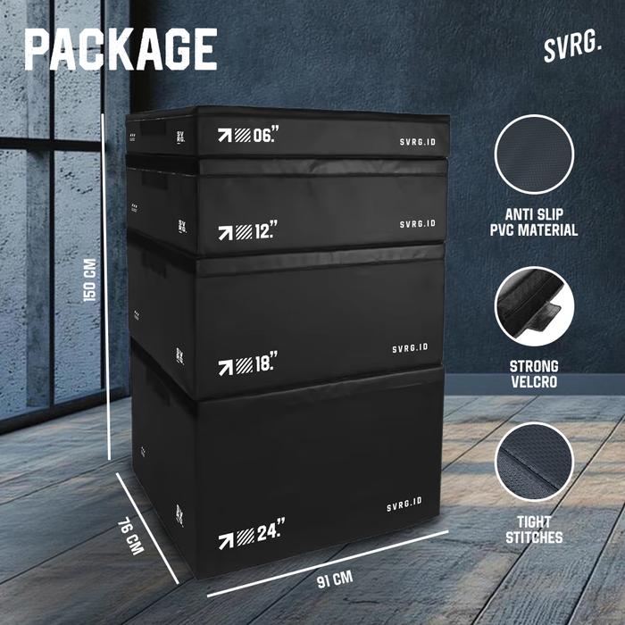 SVRG. Soft Plyo Box 24" - Soft Jump Box - Jump Crossfit 4 Level - 18