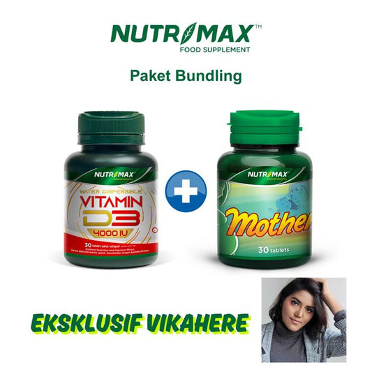 Ekslusif Vikahere Paket Bundling Nutrimax Vitamin D3 4000 IU isi 30 & Nutrimax Mother Isi 30 Paket Promil