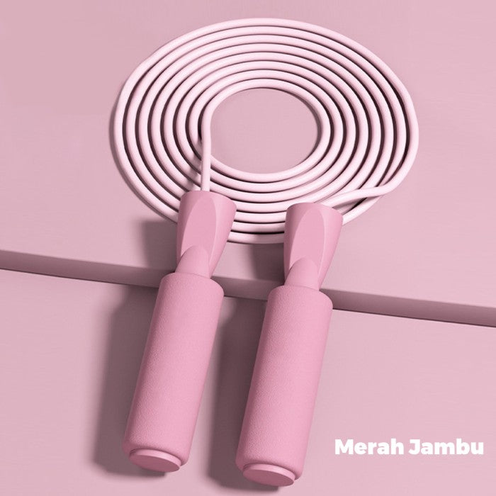 OneTwoFit Foam Jump Rope PVC Skipping Rope Panjang disesuaikan Tali - Hitam