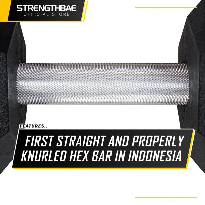 Hex Dumbbell STRENGTHBAE 2–60Kg Straight Handle Hexagonal Rubber Gym - Harga/kg