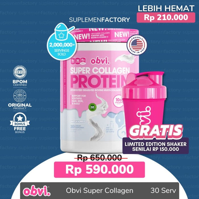 Obvi Super Collagen Protein 30 Servings 337 Gram Whey Protein