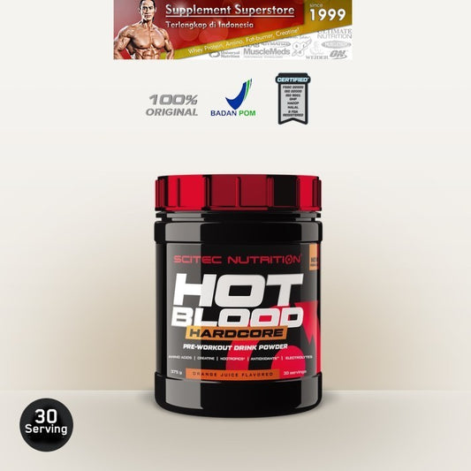 Scitec -  HOT BLOOD HARDCORE 375gram Orange - Tanpa bonus