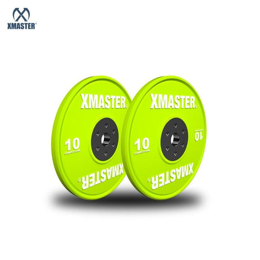 XMASTER Plate Bumper Urethane Kompetisi IWF 5kg-25kg Standar Gym CrossFit Strength ROGUE ELEIKO Hijau Kuning Biru Merah - 10kg Competition