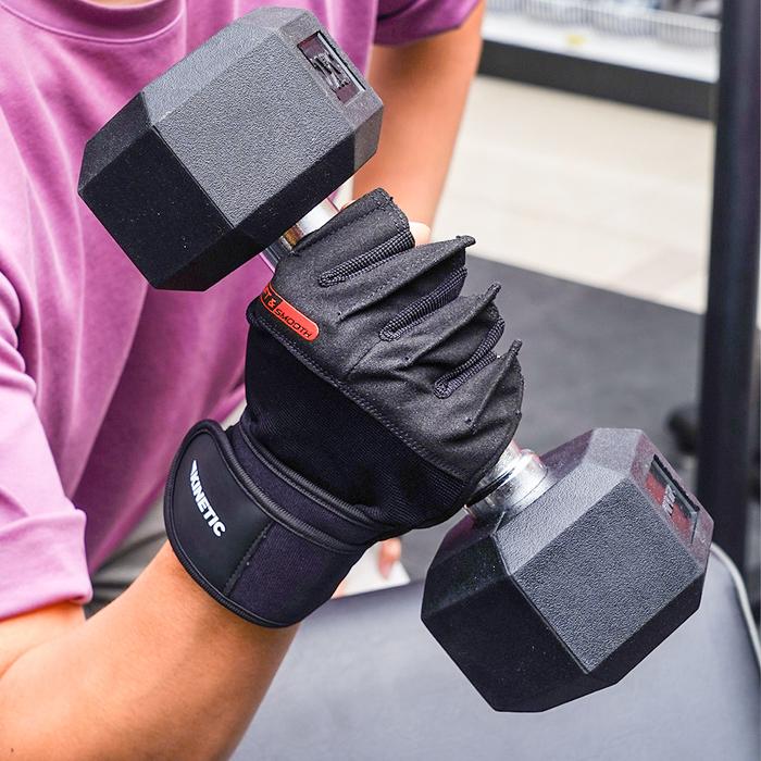 Kinetic Sarung Tangan Gym Power Lifting Gym Gloves Pelindung Tangan Olahraga Weight Lifting Wristband Protection Sport Gloves - M