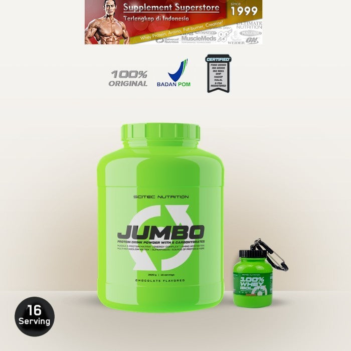 Scitec Nutrition - JUMBO 3520gr GAINER (3,52kg) - Strawberi, Keychain