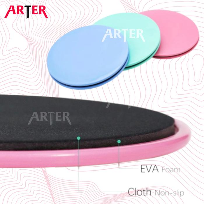 ARTER Yoga Gliding Discs Slider Fitness Disc Exercise Sliding 2 Pcs - Hitam