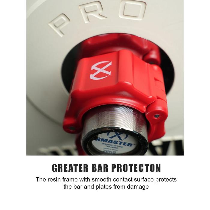 XMASTER Barbell Lock Clamp Collar Pengunci Barbell Fitness CrossFit Gym Powerlifting ROGUE ELEIKO - Firm Grip Red