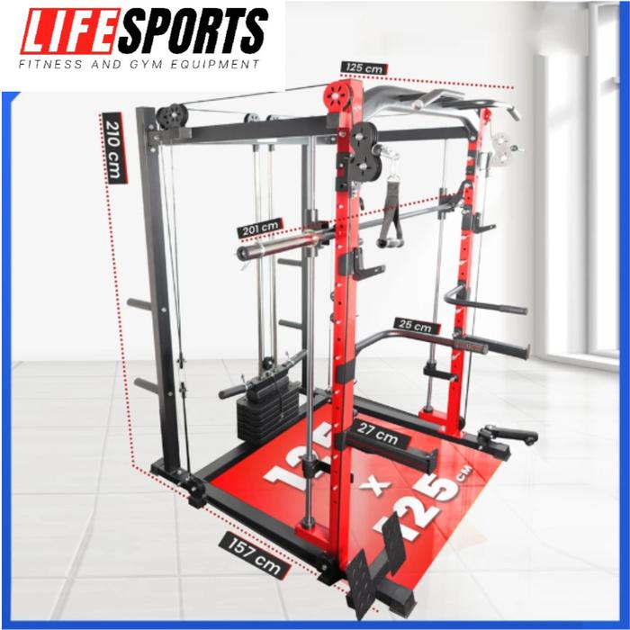 paket smith machine multifungsi body master bm 2070 Functional Trainer Power Rack Bench Press Cable