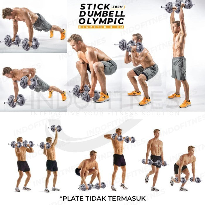 BODYMASTER Stick 50CM Dumbell Olympic Plate 5cm - Gym besi barbell - Stick BM-A160