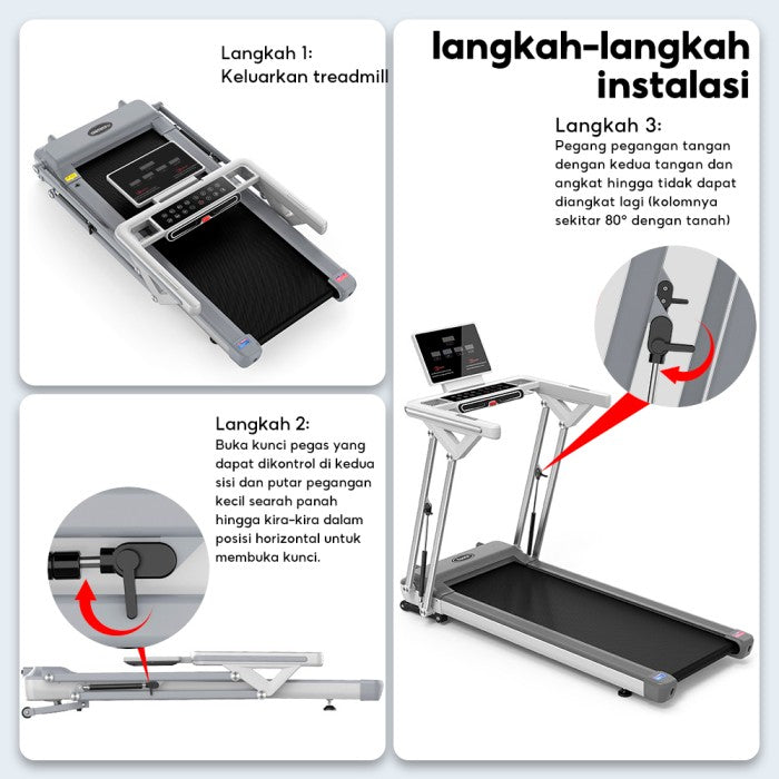 OneTwoFit Treadmill Listrik 3.5HP Alat Fitness Treadmill Auto Incline Multifungsi Treadmill
