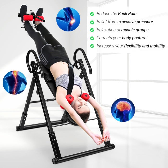 OneTwoFit Heavy Duty Folding Inversion Table Therapy Stretching Machin