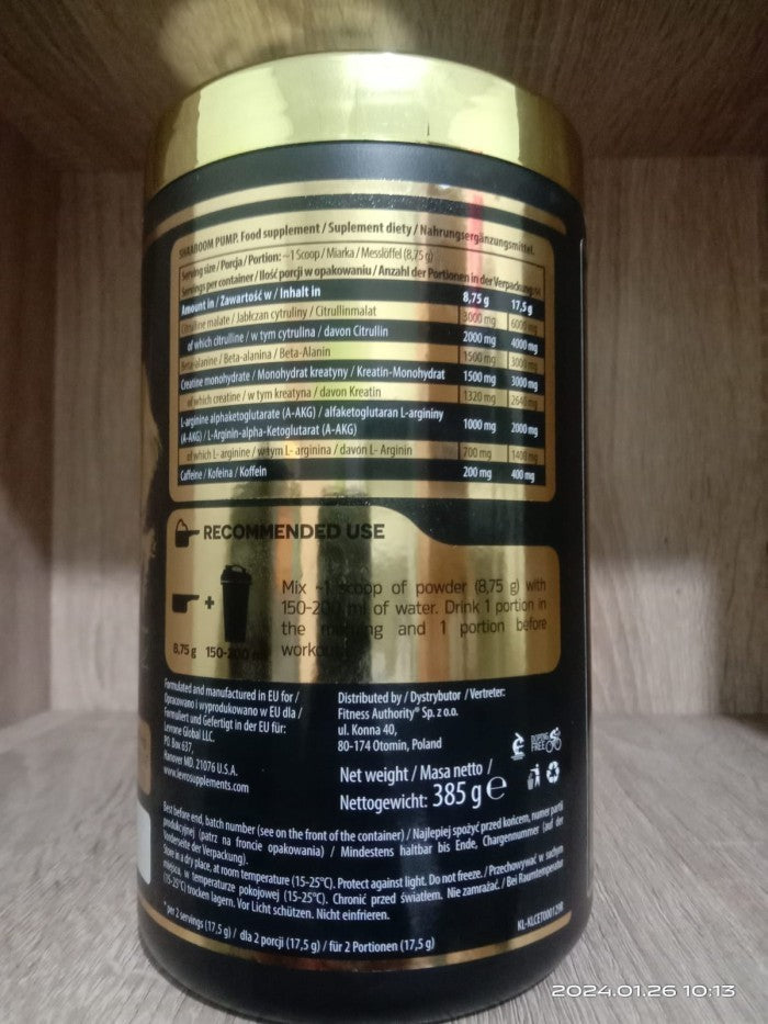 KEVIN LEVRONE SHAABOOM PUMP 385 g Pre Workout 44 Serving
