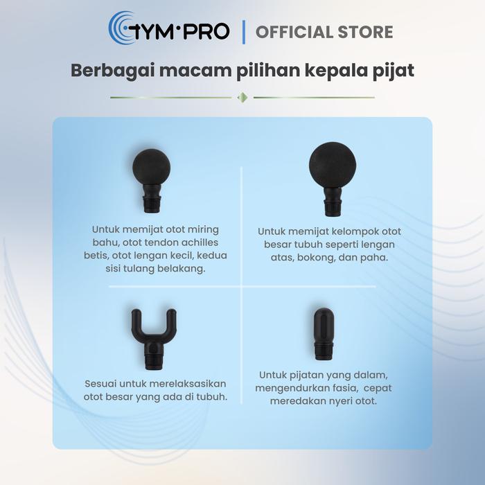 GYMPRO FIT 1 Muscle Massage Gun Portable Fascial Gun Alat Pijat Getar Elektrik Relaksasi Otot Fusia