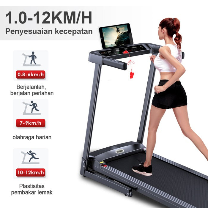 OneTwoFit Treadmill Cerdas 2.5HP Treadmill Elektrik Auto incline Multifungsi Treadmill Alat Fitness
