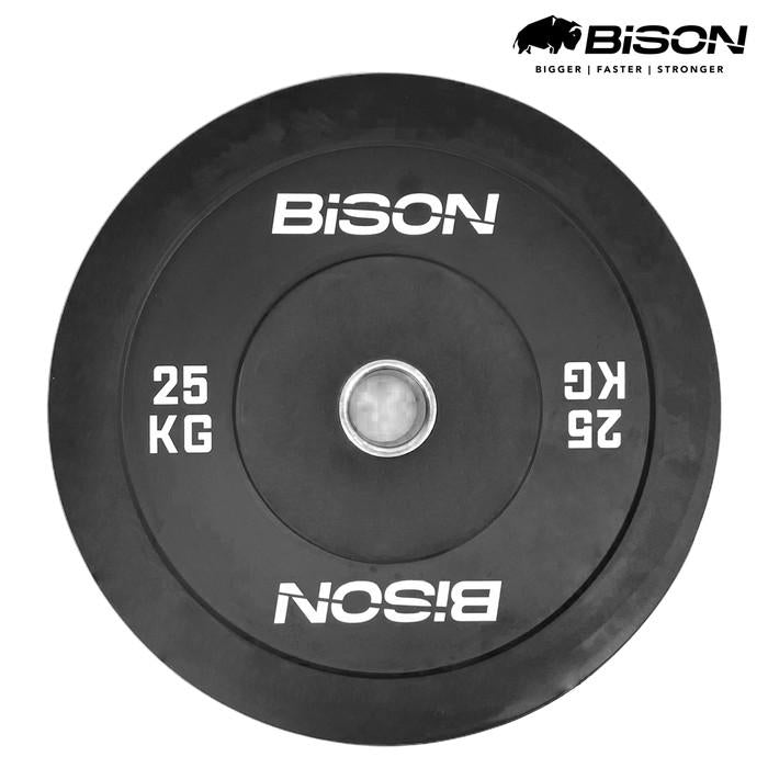 Bison 25 Kg Bumper Plates Olympic Training Bebanan Barbell Classic
