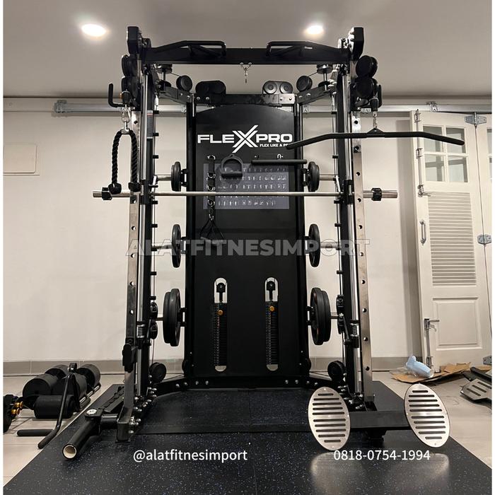 Flexpro All in One Trainer Bonus Timbangan Body Fat + Bench + Plates