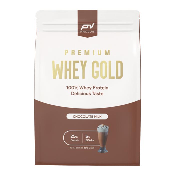 Provus Premium Whey Gold 5Lb - Whey Protein Concentrate - Chocolate Milk, Shaker