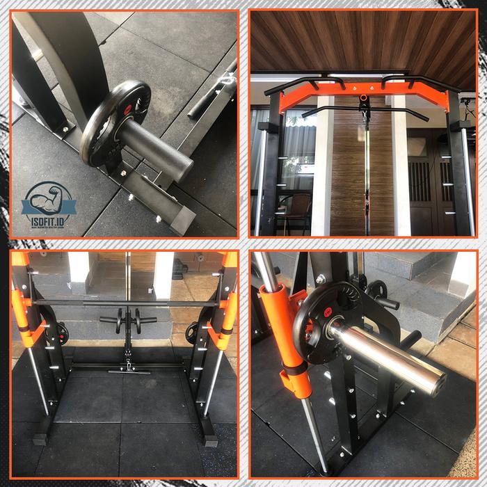 Multifunctional Small Smith Machine Trainer / Squat Power Rack Bench Press Cable SD-5715FK8