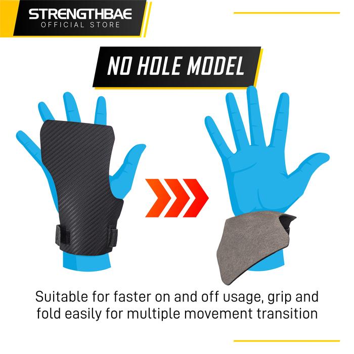Crossfit Grip STRENGTHBAE Pull Up Gymnastic Grips Gym Glove Gloves   - With Hole L